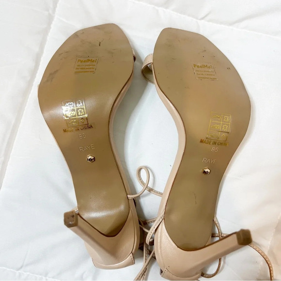 Raye Ankle Wrap Nude Tan Heels - Picture 7 of 8